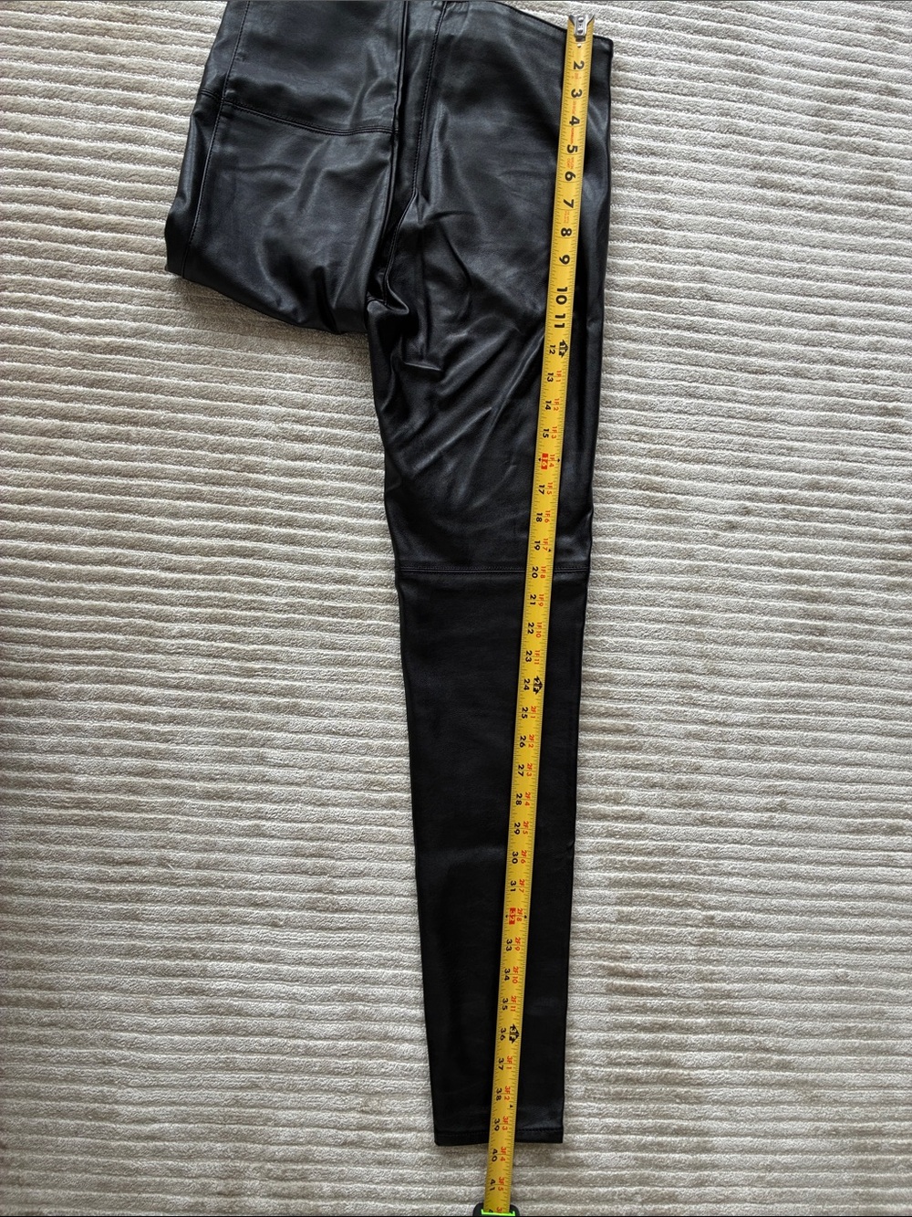 Black Faux Leather High-Waist Leggings - Picture 6 of 8